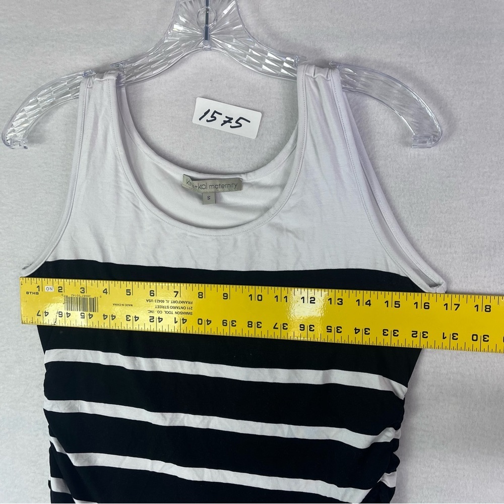 Kimi+kal Maternity black & white stripe dress - Picture 6 of 10